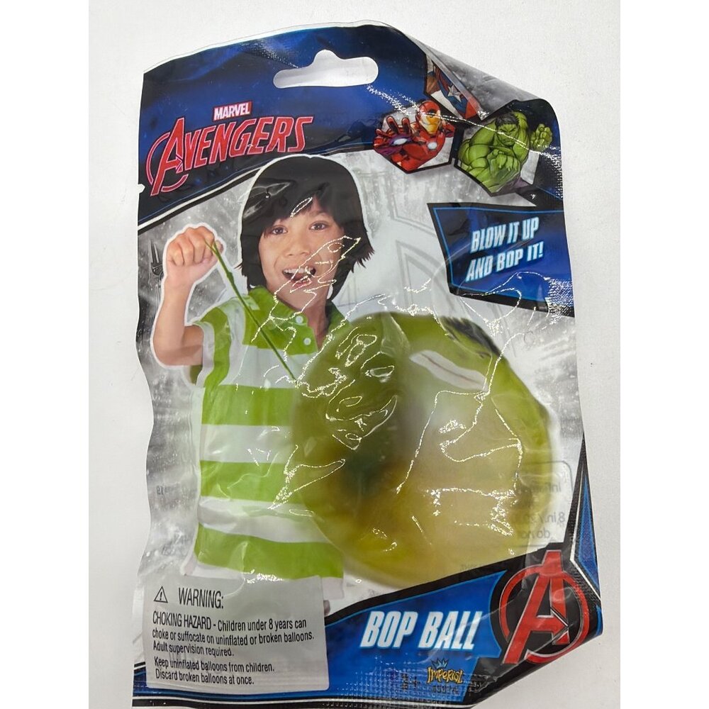 Marvel Avengers Bop Ball Hulk Design 8" Inflatable Toy For Kids Latex-Free Rubbe